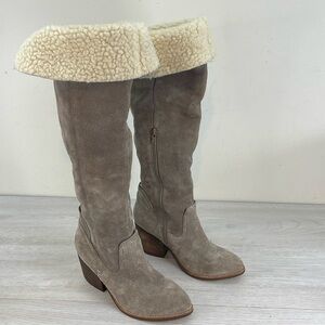 Jeffrey Campbell Oakmont Suede/Shearling Lined Tall Boots